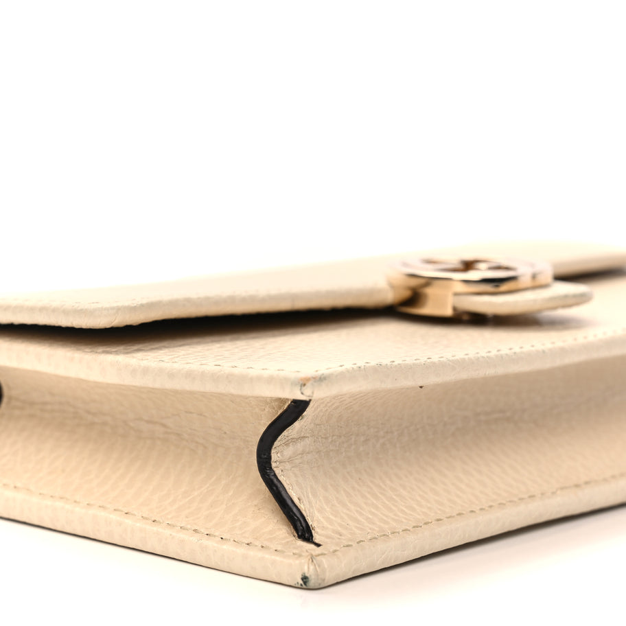 Gucci Dollar Calfskin Interlocking G Chain Wallet Ivoire Image 10