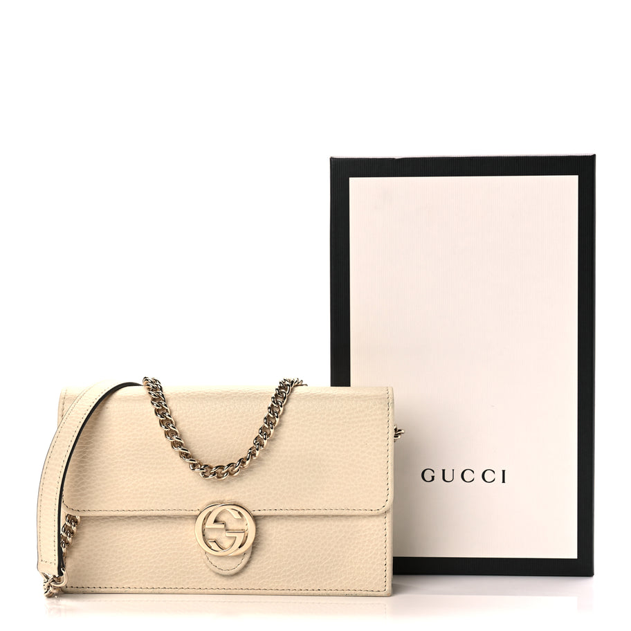 Gucci Dollar Calfskin Interlocking G Chain Wallet Ivoire Image 7