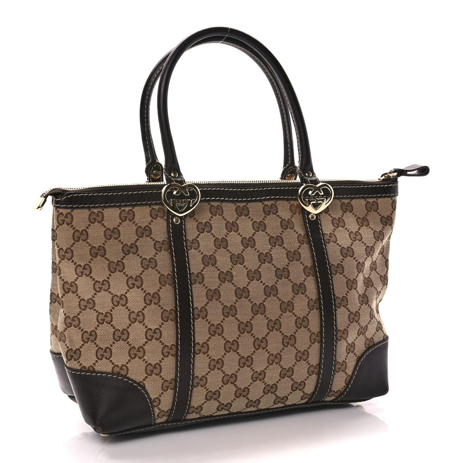 Gucci Monogram Small Lovely Heart Tote Dark Brown Image 2