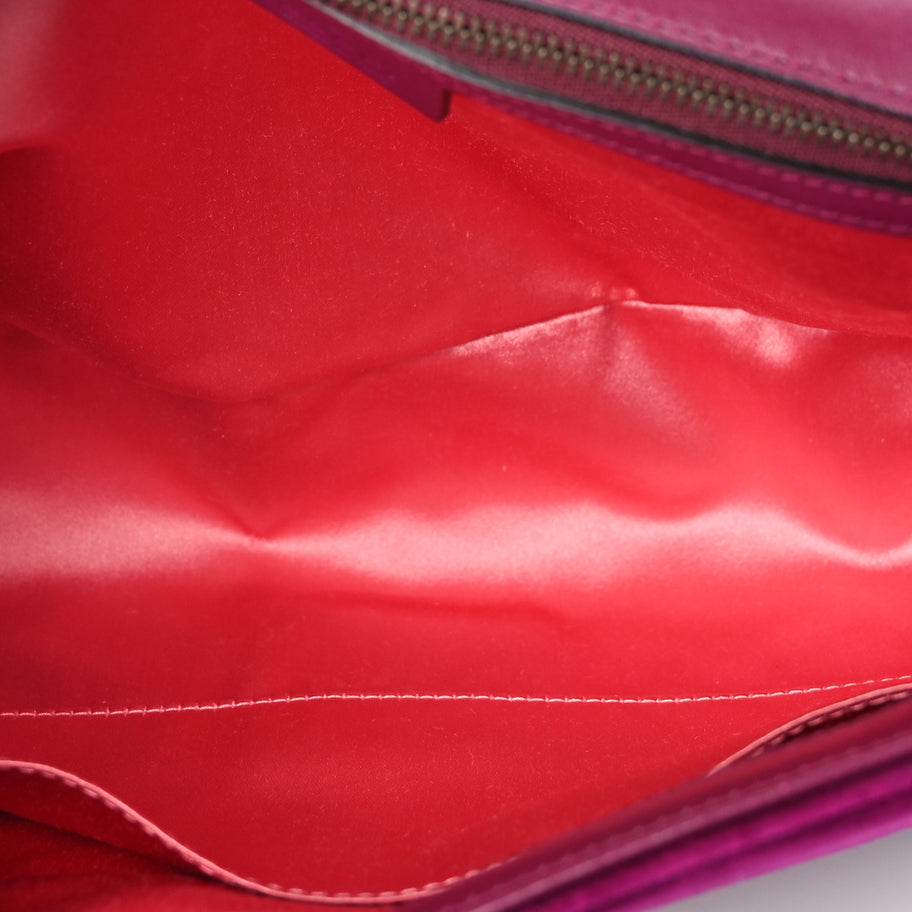 Gucci Velvet Matelasse Medium GG Marmont Shoulder Bag  Fuchsia Violet Cyclamen Image 4