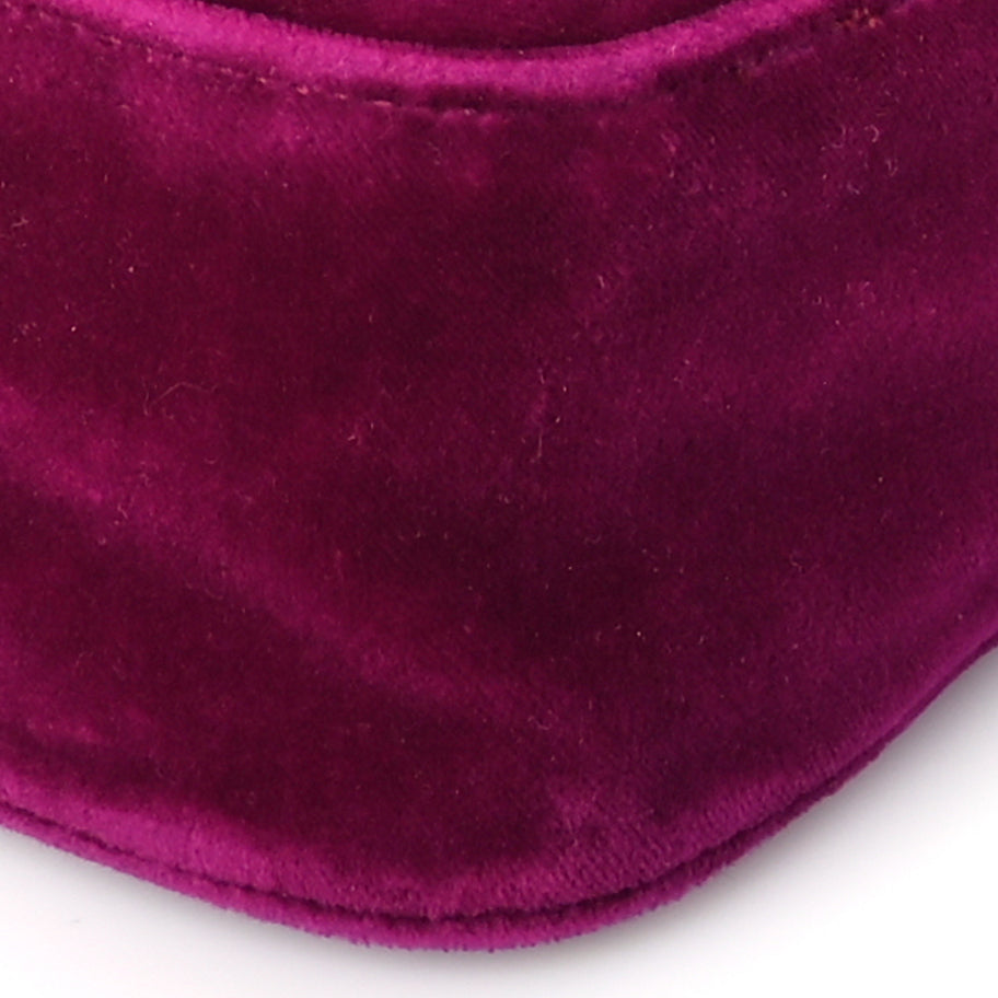 Gucci Velvet Matelasse Medium GG Marmont Shoulder Bag  Fuchsia Violet Cyclamen Image 9
