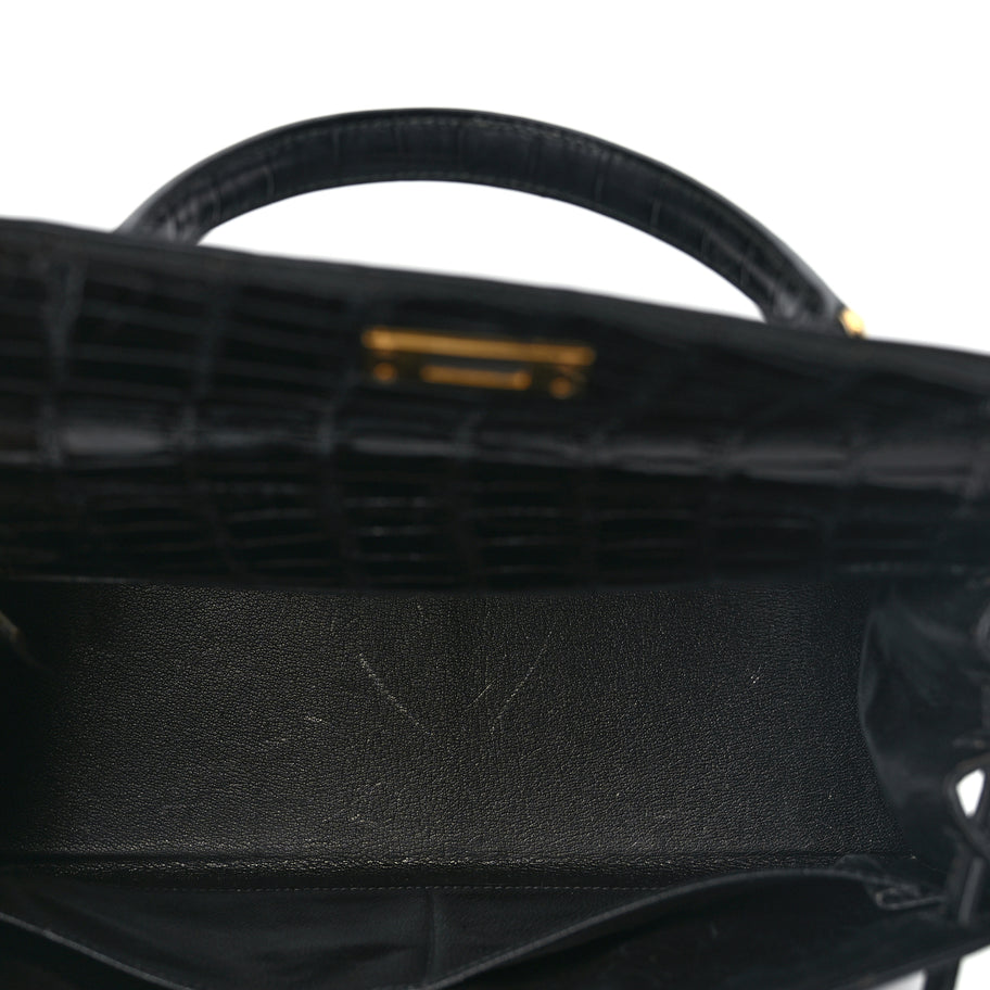 Hermes Shiny Alligator Kelly Sellier 28 Black Image 4