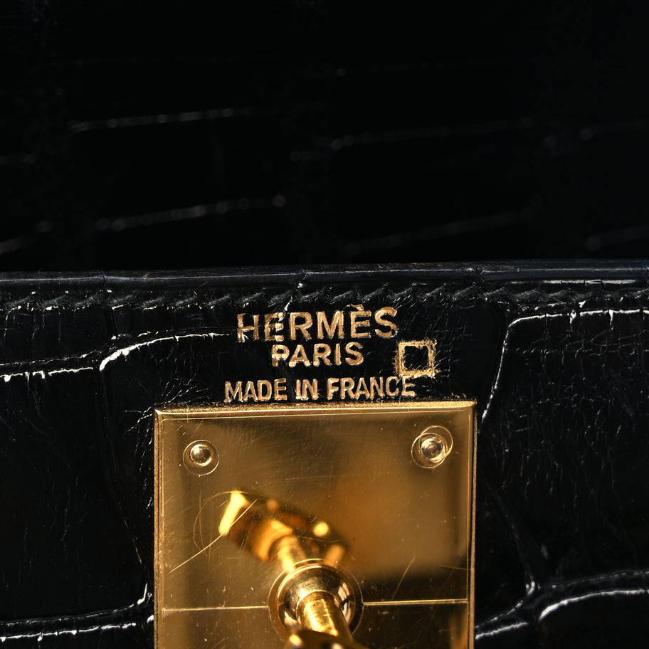 Hermes Shiny Alligator Kelly Sellier 28 Black Image 5