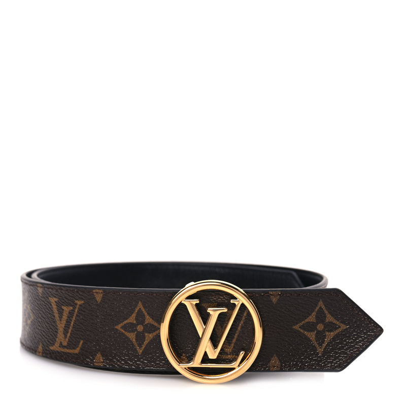  Louis Vuitton Monogram LV Circle 35mm Reversible Belt 75 30 Black