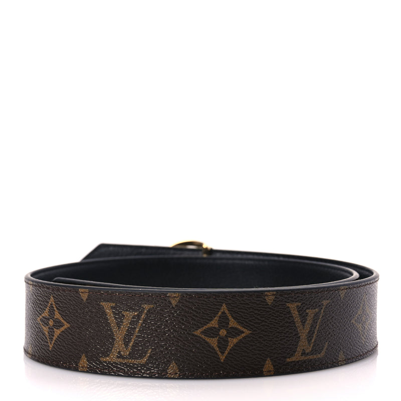  Louis Vuitton Monogram LV Circle 35mm Reversible Belt 75 30 Black