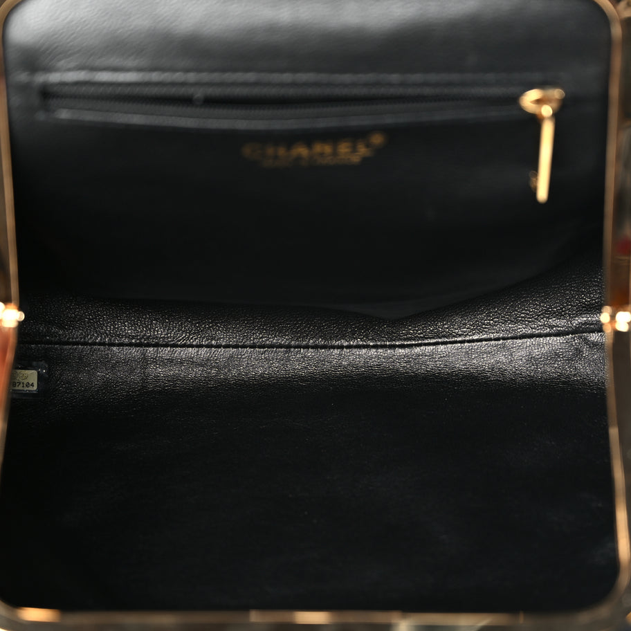 Chanel Tweed Lambskin Plexiglass CC Wristlet Black Image 4