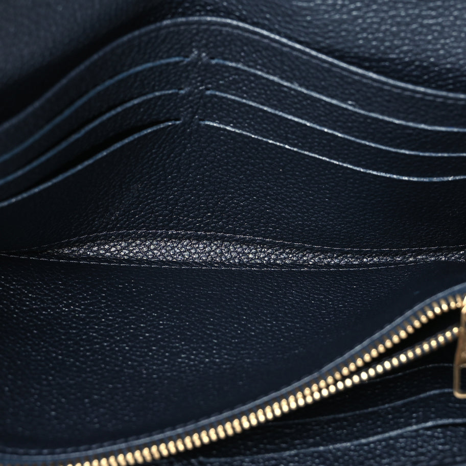 Louis Vuitton Metallic Empreinte Monogram Crystal Flower Sarah Wallet Navy Blue Image 5
