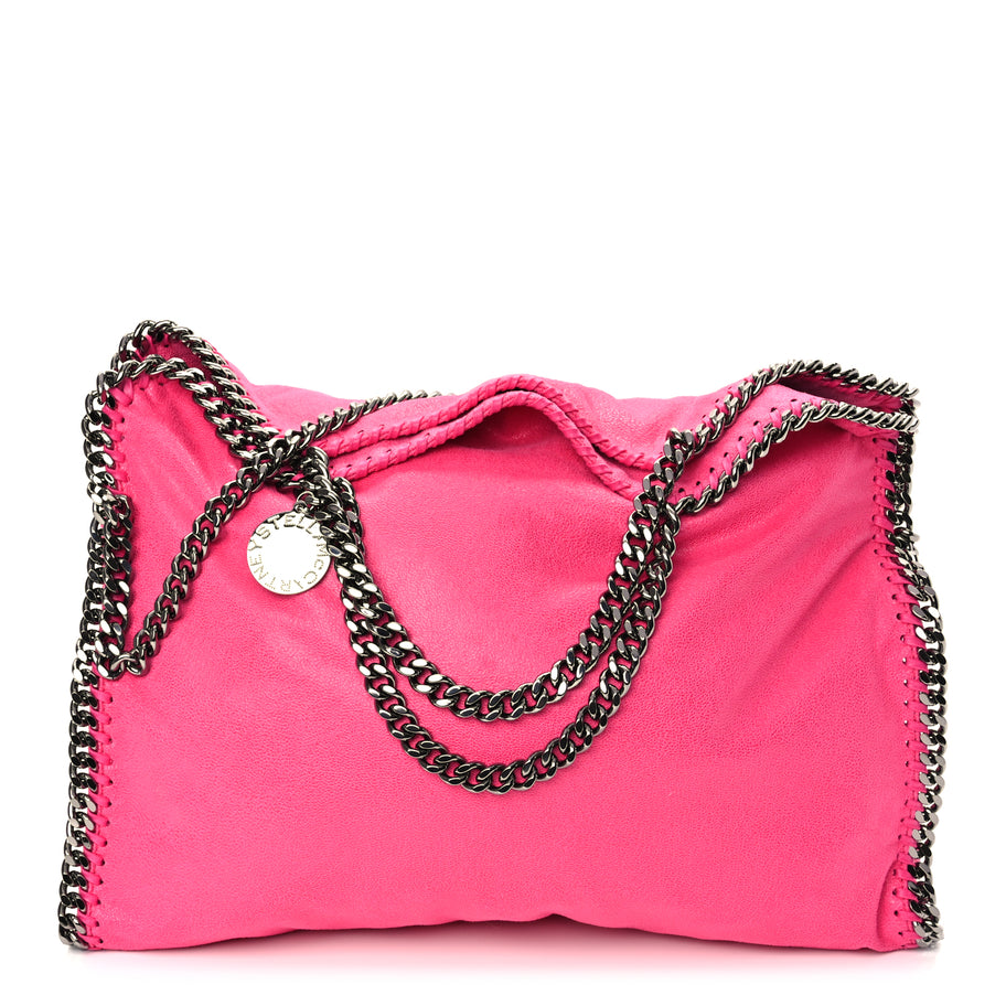 Stella McCartney Shaggy Deer Falabella Fold Over Tote  Hot Pink Image 1
