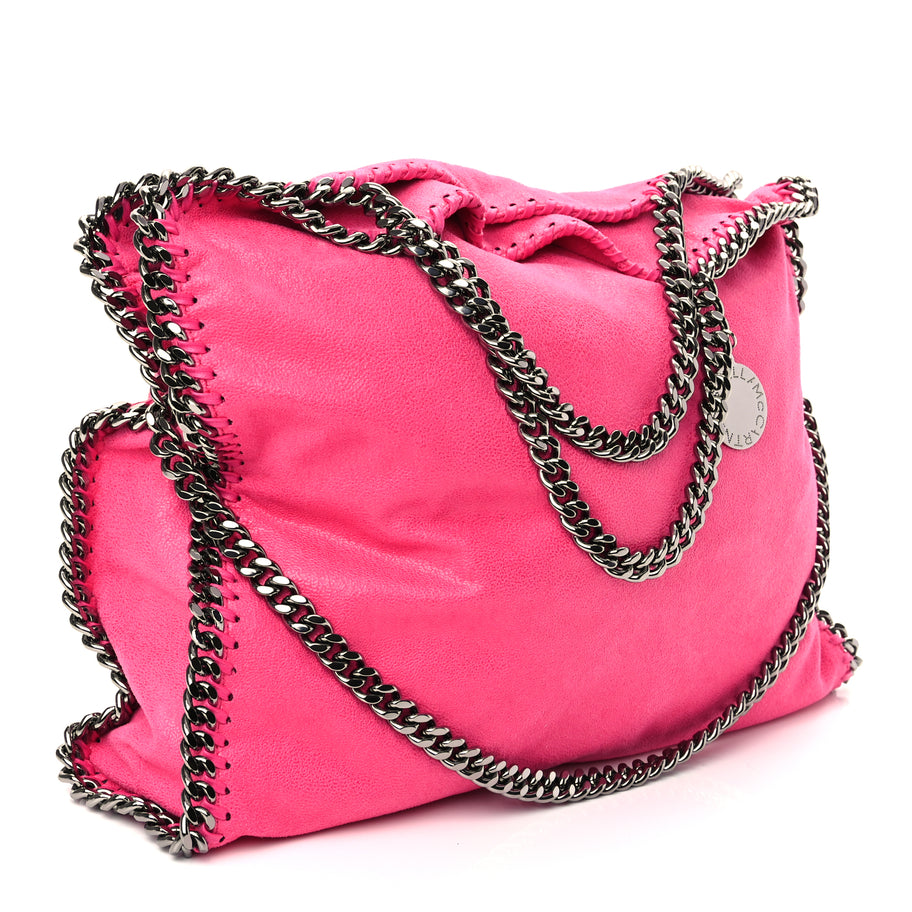 Stella McCartney Shaggy Deer Falabella Fold Over Tote  Hot Pink Image 2
