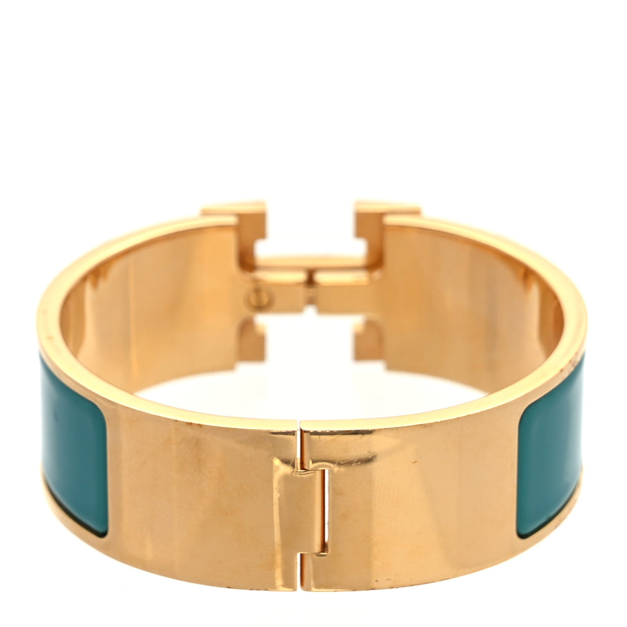 Hermes Enamel Wide Clic Clac H Bracelet PM Malachite Image 2