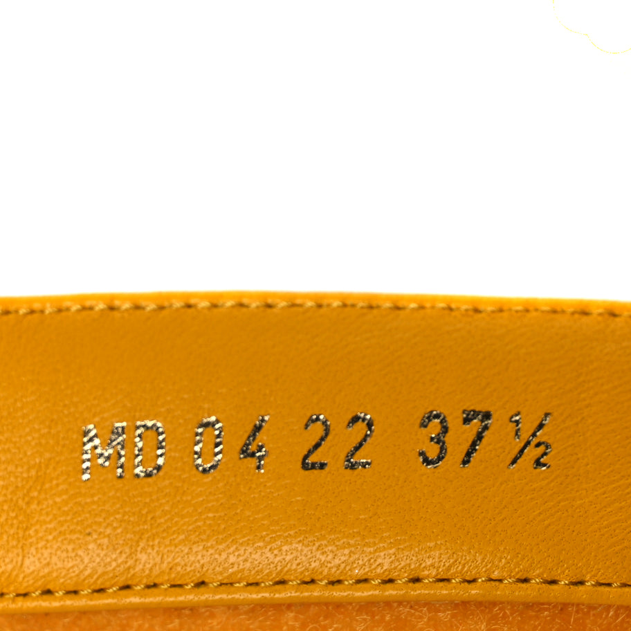 Christian Dior Lambskin Dioract 10mm Slide Sandals 37.5 Amber Yellow Image 7