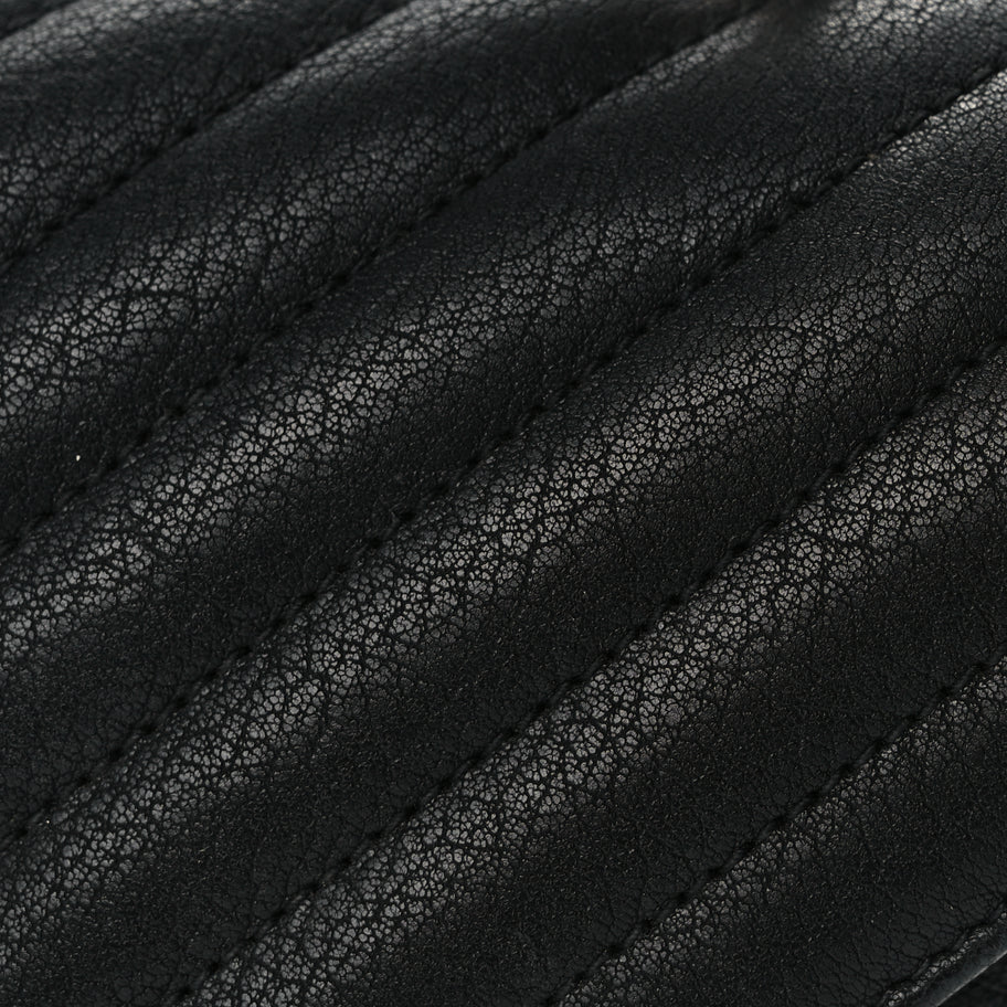 Saint Laurent Sheepskin Matelasse Chevron Monogram Medium College Bag Black Image 7