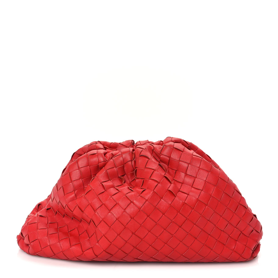 Bottega Veneta Nappa Maxi Intrecciato The Pouch Oversized Clutch Bright Red Image 1