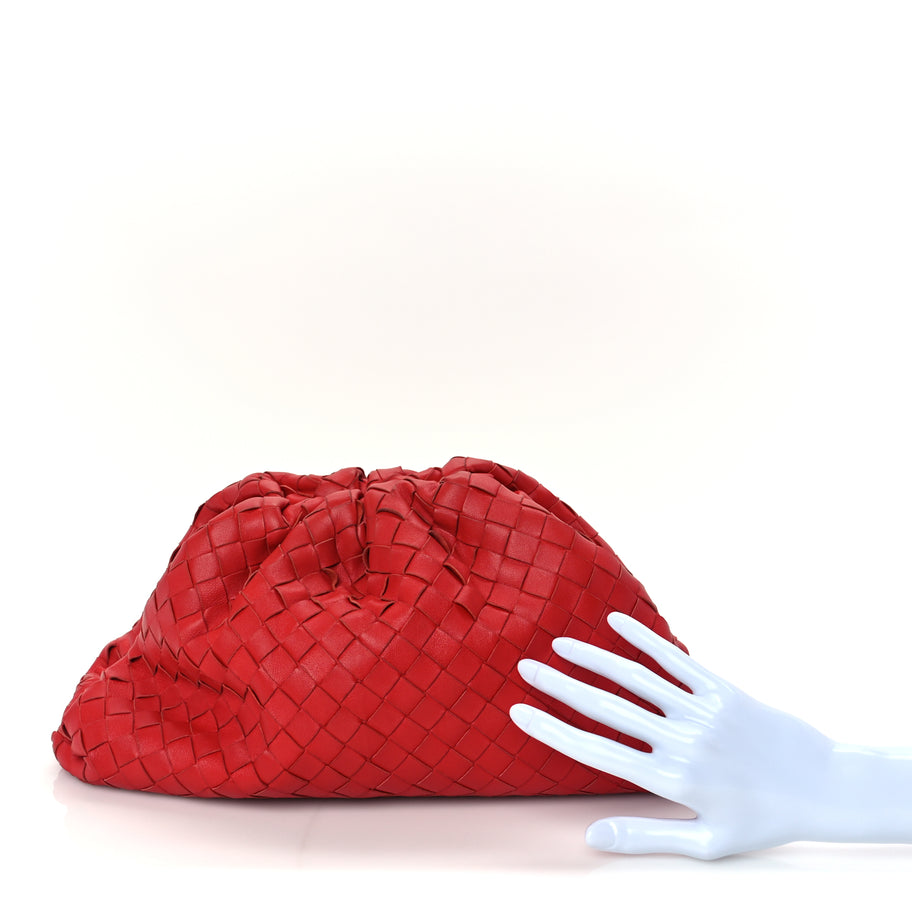 Bottega Veneta Nappa Maxi Intrecciato The Pouch Oversized Clutch Bright Red Image 2