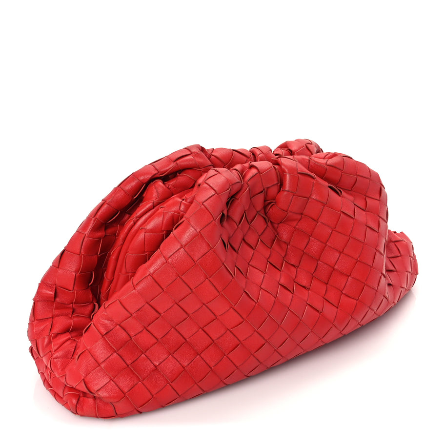 Bottega Veneta Nappa Maxi Intrecciato The Pouch Oversized Clutch Bright Red Image 3