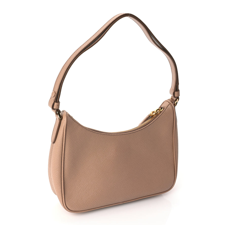 Prada Saffiano Lux Re-Edition Mini Shoulder Bag Cammeo Image 2