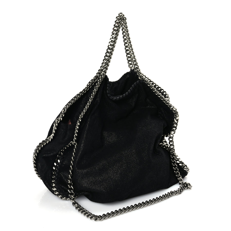 Stella McCartney Shaggy Deer Falabella Fold Over Tote Black Image 2