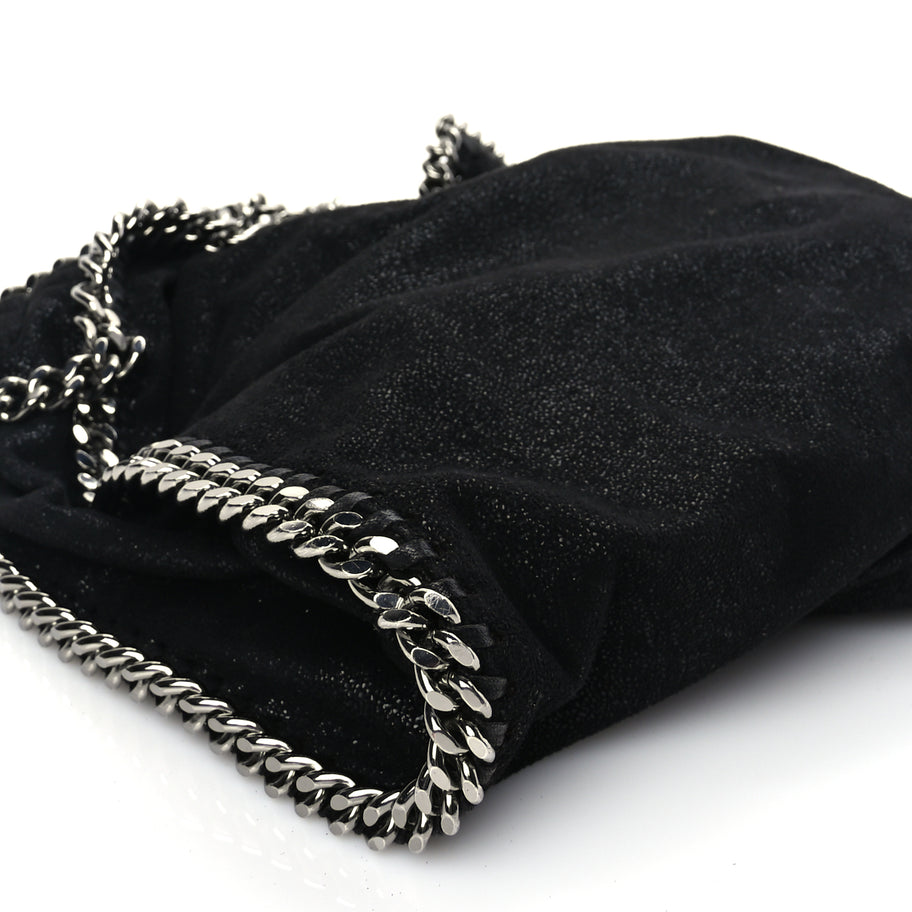 Stella McCartney Shaggy Deer Falabella Fold Over Tote Black Image 7