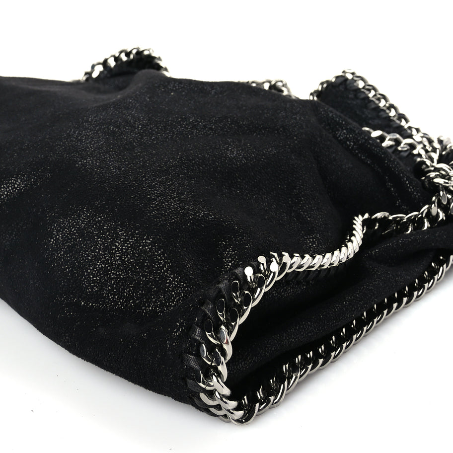 Stella McCartney Shaggy Deer Falabella Fold Over Tote Black Image 8