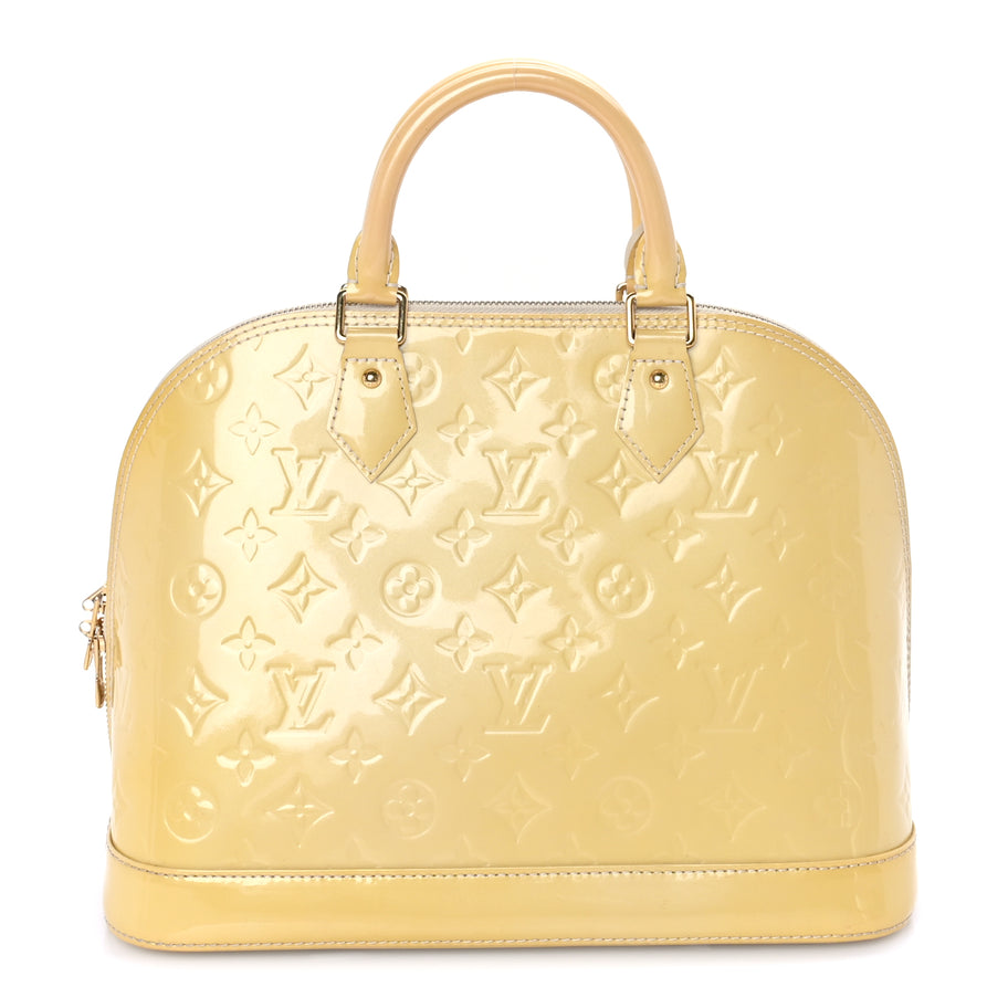 Louis Vuitton LOUIS VUITTON Vernis Alma MM Yellow Yellow Image 1
