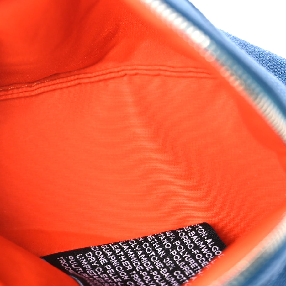 Hermes Cotton Canvas Mini Mini Bolide Travel Cosmetic Pouch Bleu De Prusse Image 4