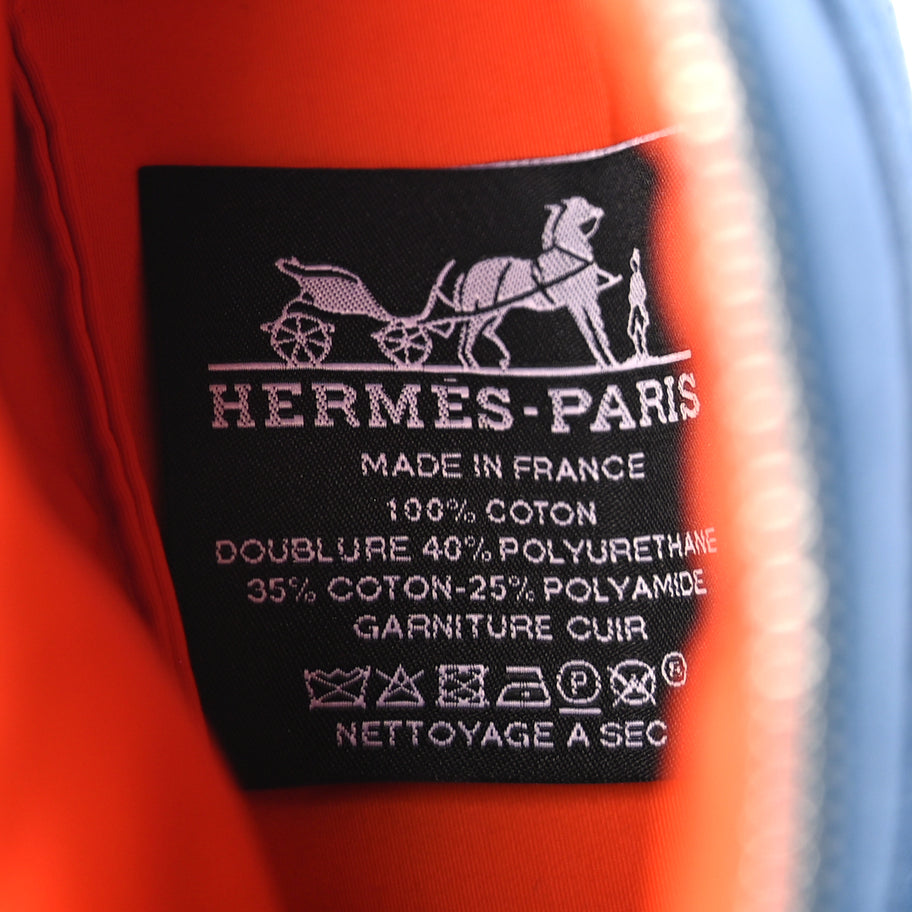 Hermes Cotton Canvas Mini Mini Bolide Travel Cosmetic Pouch Bleu De Prusse Image 5