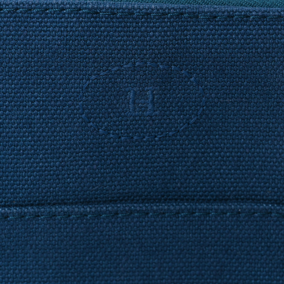 Hermes Cotton Canvas Mini Mini Bolide Travel Cosmetic Pouch Bleu De Prusse Image 6