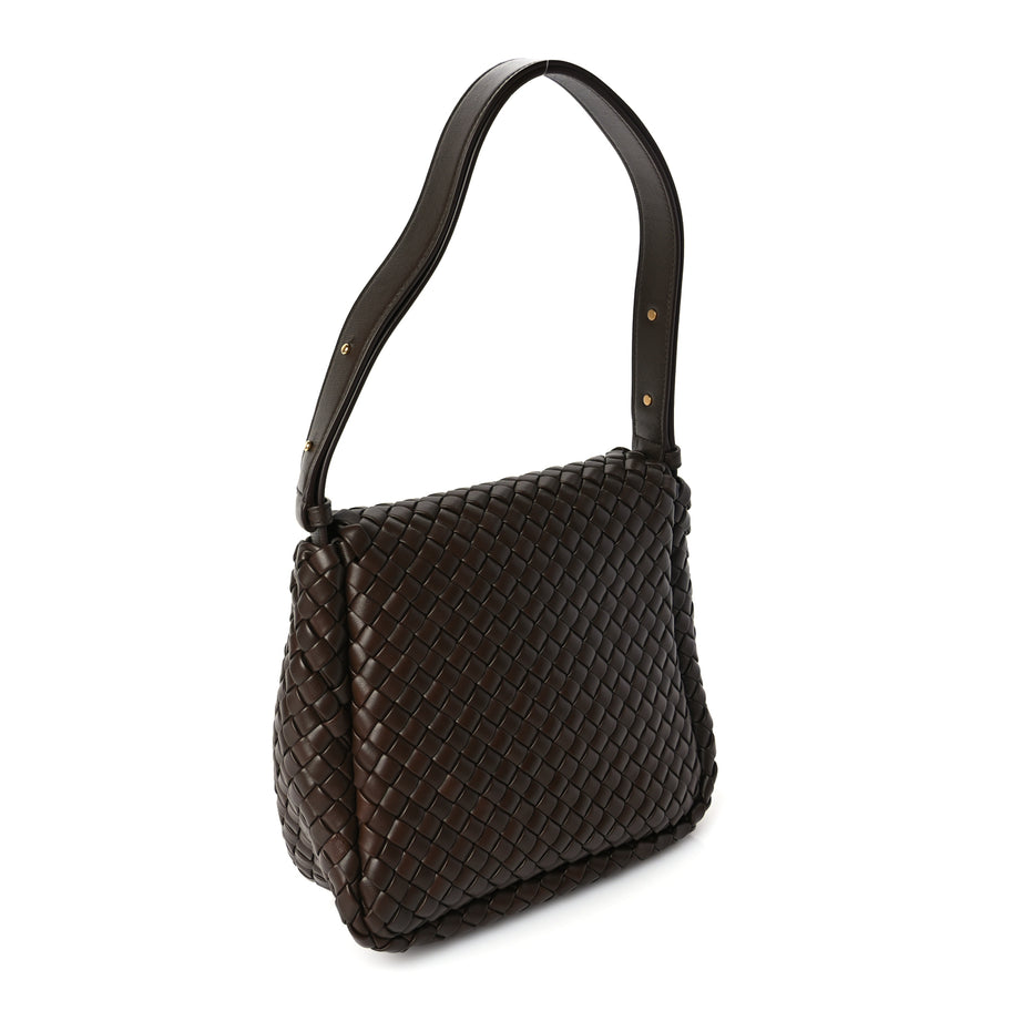 Bottega Veneta Nappa Intreccicio Padded Small Cobble Shoulder Bag Light Brown Image 2