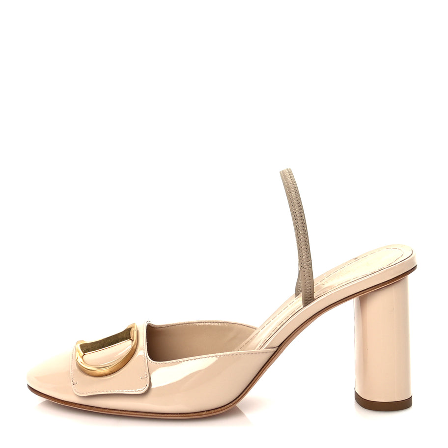 Christian Dior Patent Calfskin C'est Dior 80mm Slingback Sandals 37  Chair Image 1