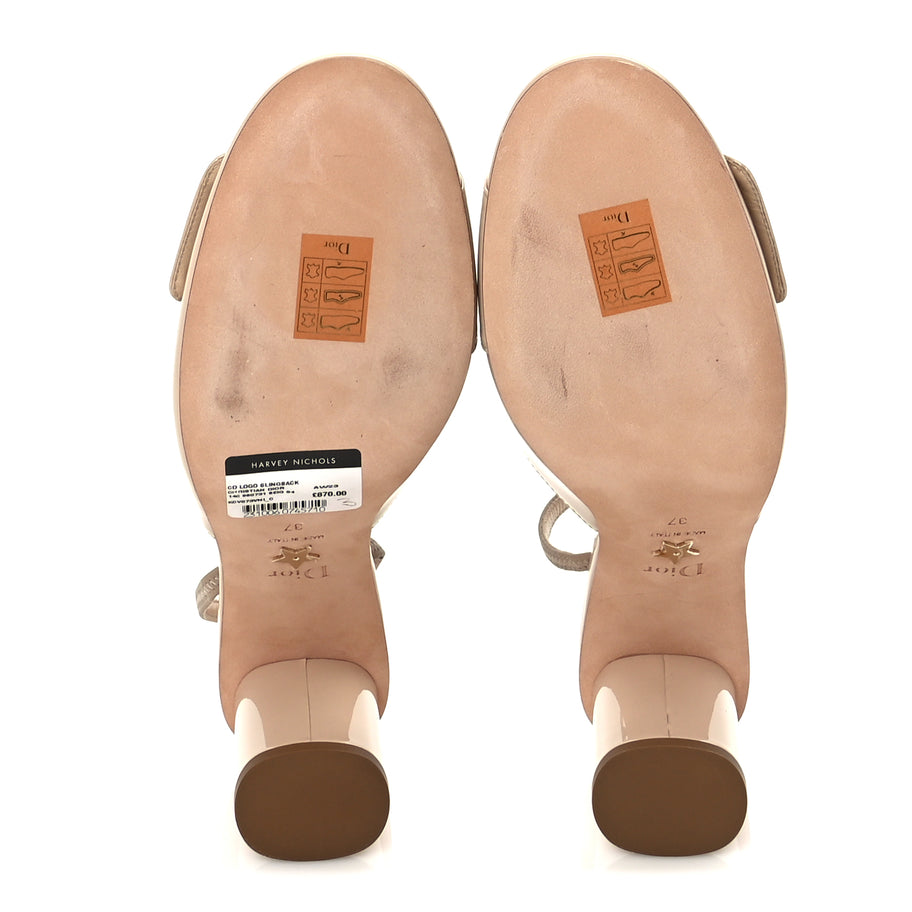 Christian Dior Patent Calfskin C'est Dior 80mm Slingback Sandals 37  Chair Image 6