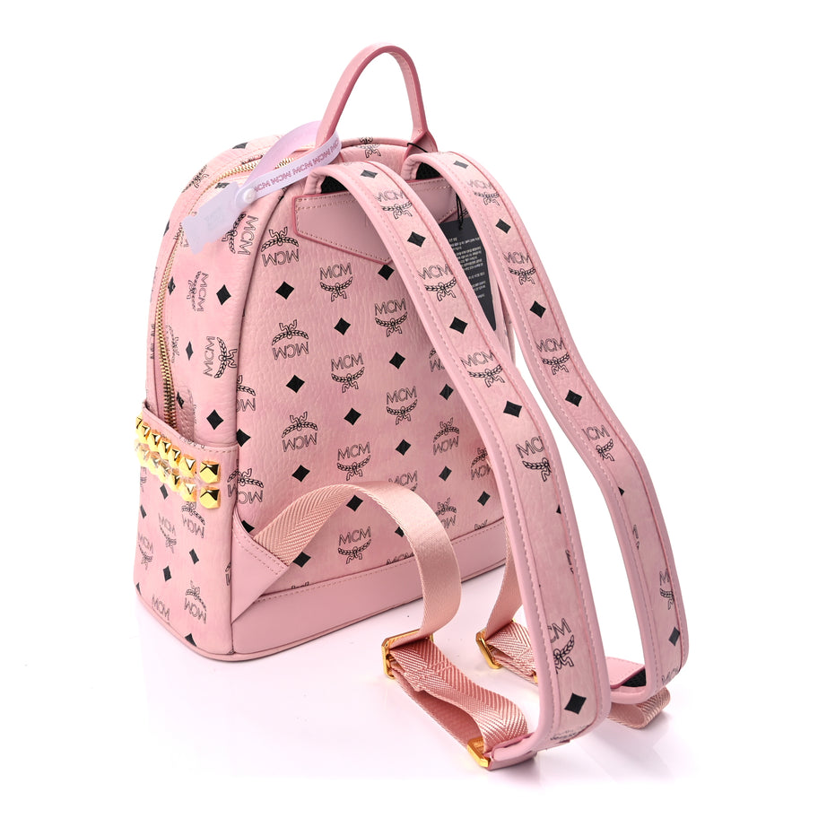 MCM Visetos Small Side Stud Stark Backpack  Soft Pink Image 2