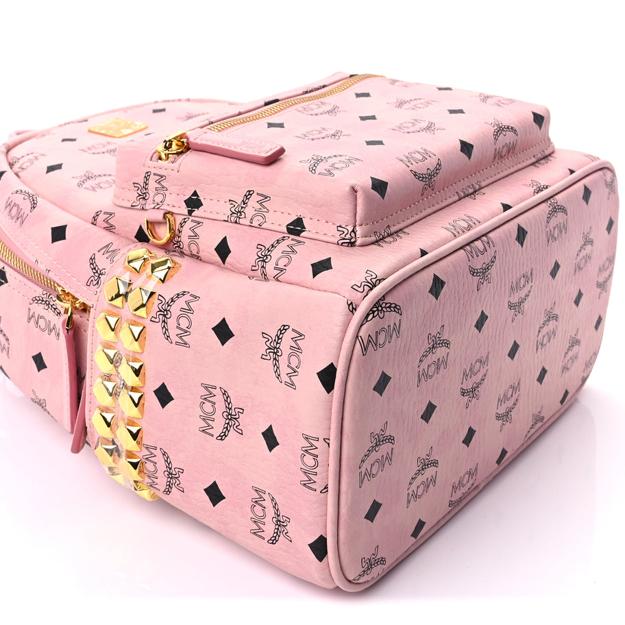 MCM Visetos Small Side Stud Stark Backpack  Soft Pink Image 7