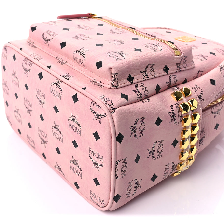 MCM Visetos Small Side Stud Stark Backpack  Soft Pink Image 8