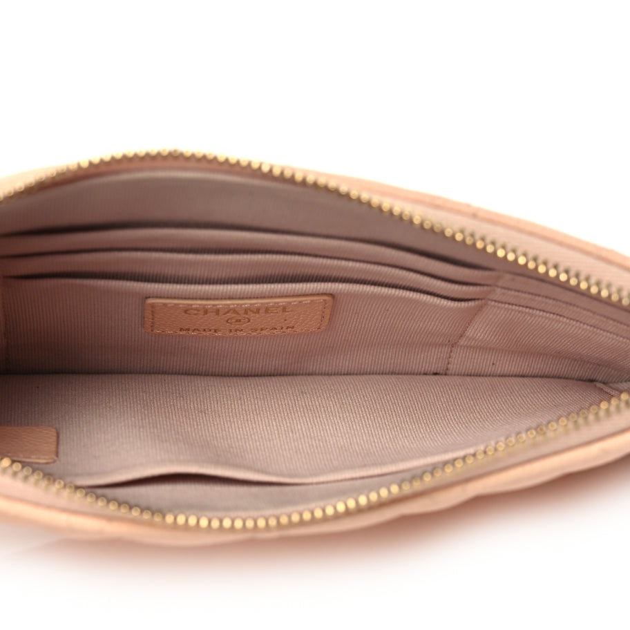 Chanel Caviar Quilted Cosmetic Case Beige Image 5