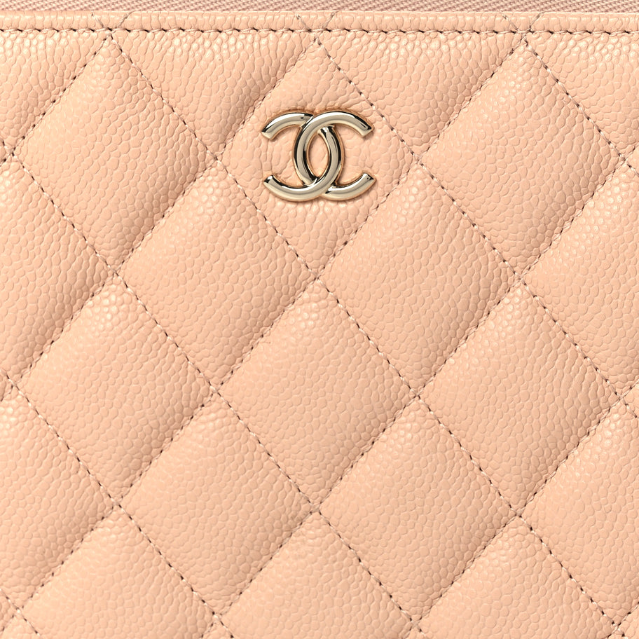 Chanel Caviar Quilted Cosmetic Case Beige Image 8