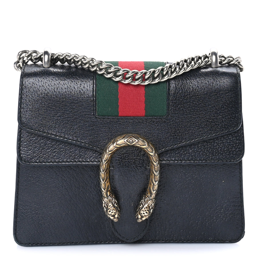 Gucci Calfskin Web Mini Dionysus Shoulder Bag Black Image 1