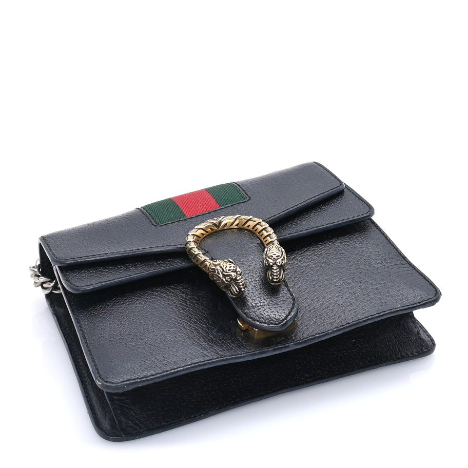Gucci Calfskin Web Mini Dionysus Shoulder Bag Black Image 3