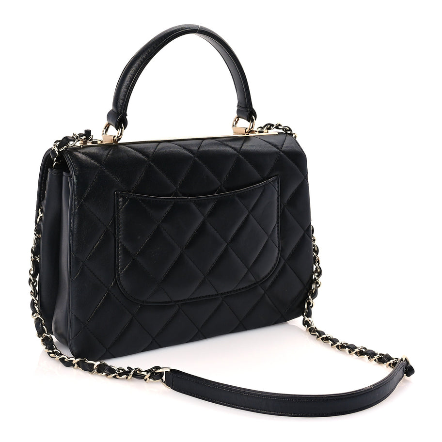Chanel Lambskin Quilted Small Trendy CC Dual Handle Flap Bag  Black Image 2