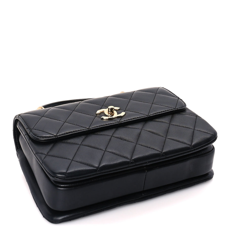 Chanel Lambskin Quilted Small Trendy CC Dual Handle Flap Bag  Black Image 3