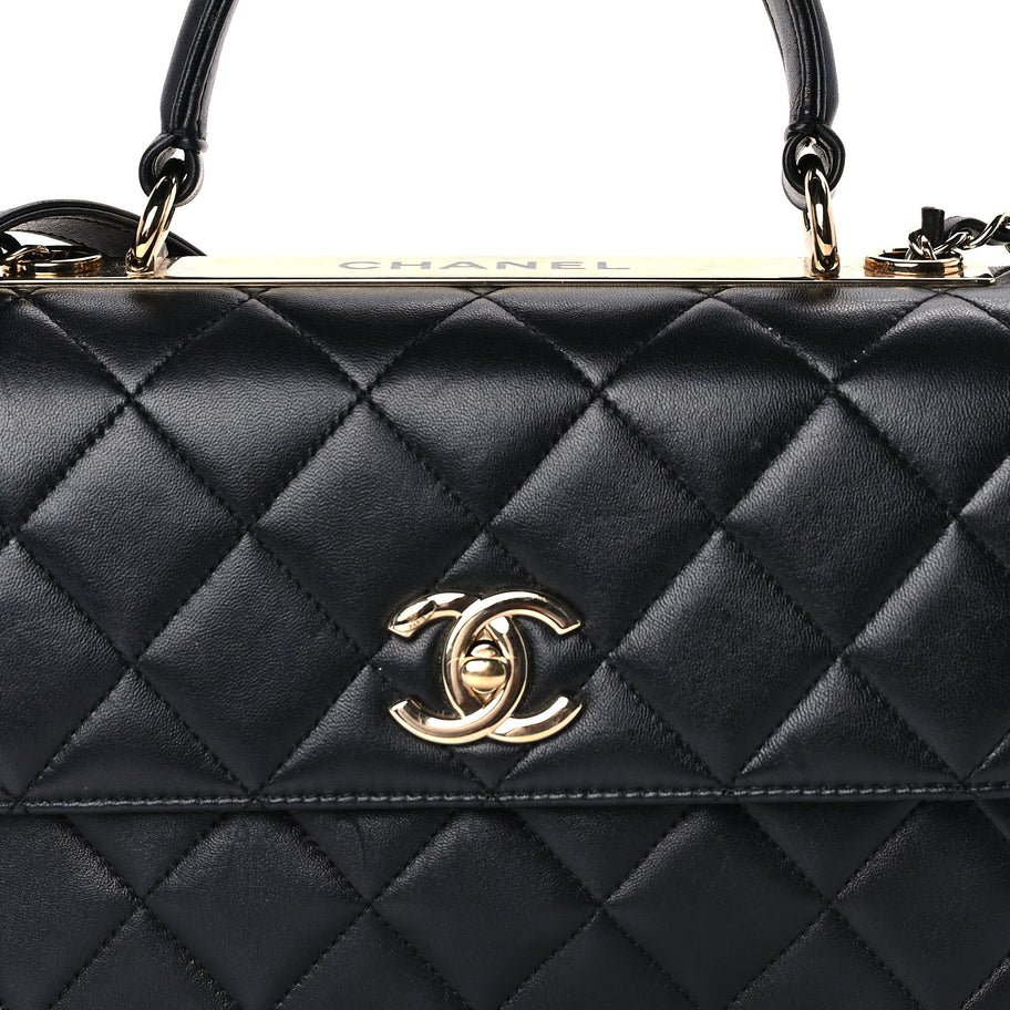Chanel Lambskin Quilted Small Trendy CC Dual Handle Flap Bag  Black Image 7
