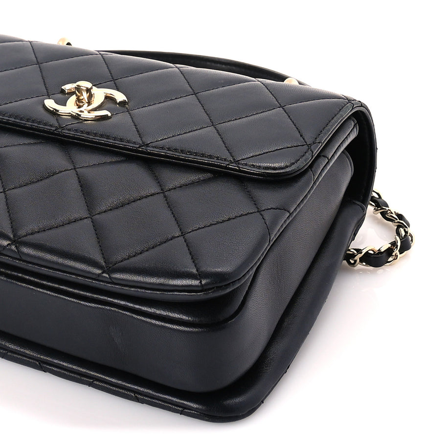 Chanel Lambskin Quilted Small Trendy CC Dual Handle Flap Bag  Black Image 9