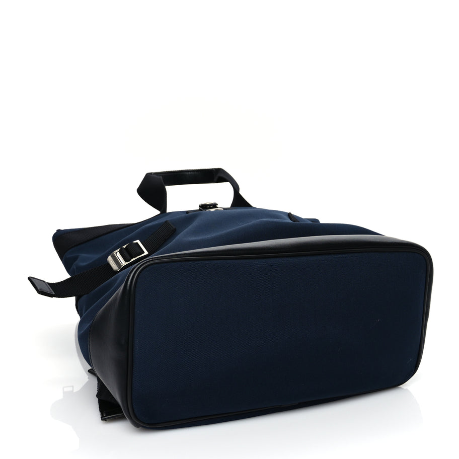 Saint Laurent Canvas Calfskin Rivington Race Convertible Backpack Black Navy Image 3