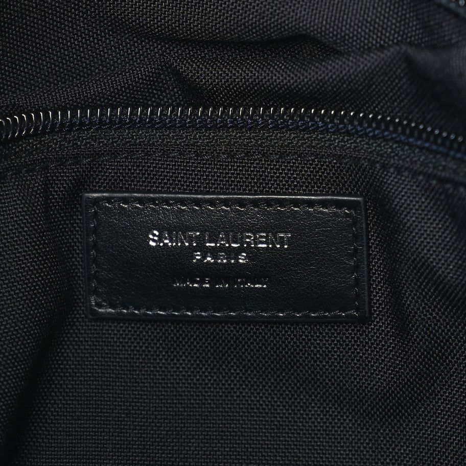 Saint Laurent Canvas Calfskin Rivington Race Convertible Backpack Black Navy Image 5