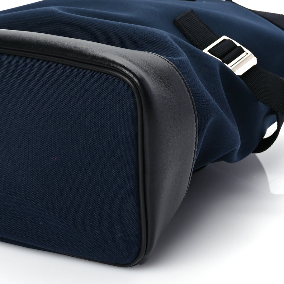 Saint Laurent Canvas Calfskin Rivington Race Convertible Backpack Black Navy Image 8