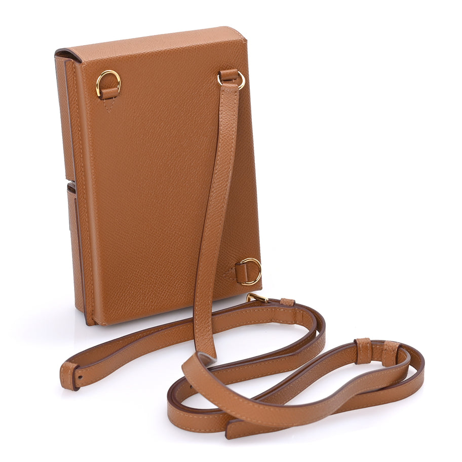 Hermes Epsom Kelly Multi Pocket Pochette To Go Gold Image 2