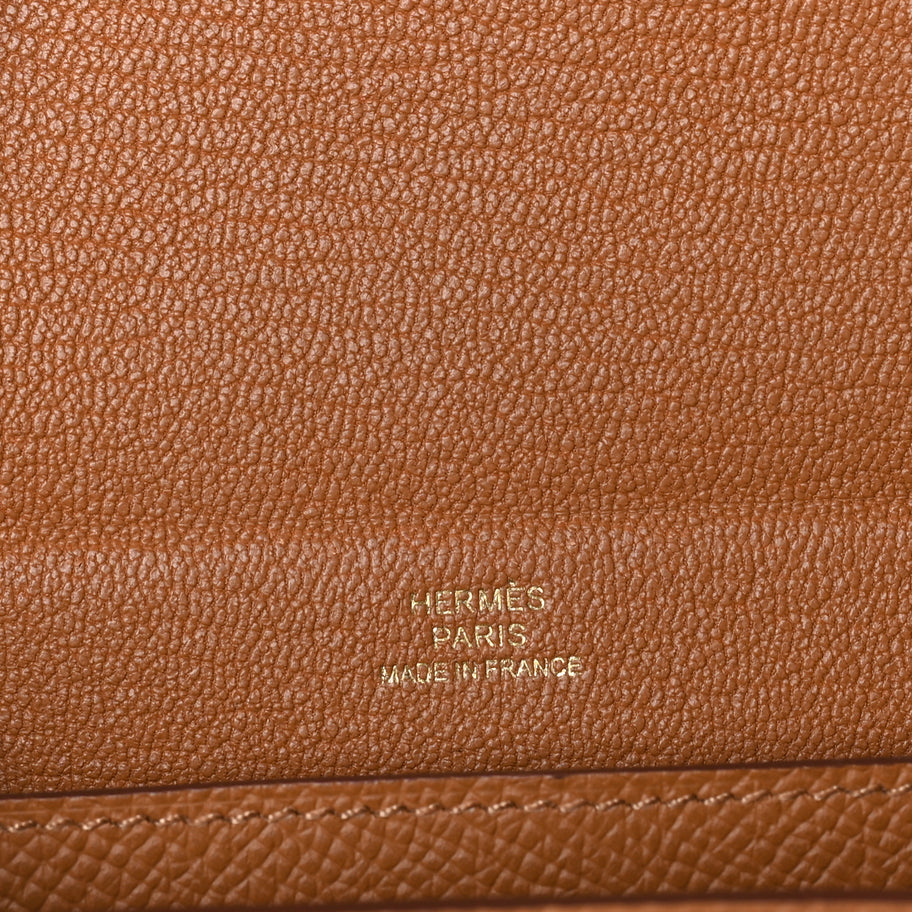 Hermes Epsom Kelly Multi Pocket Pochette To Go Gold Image 4