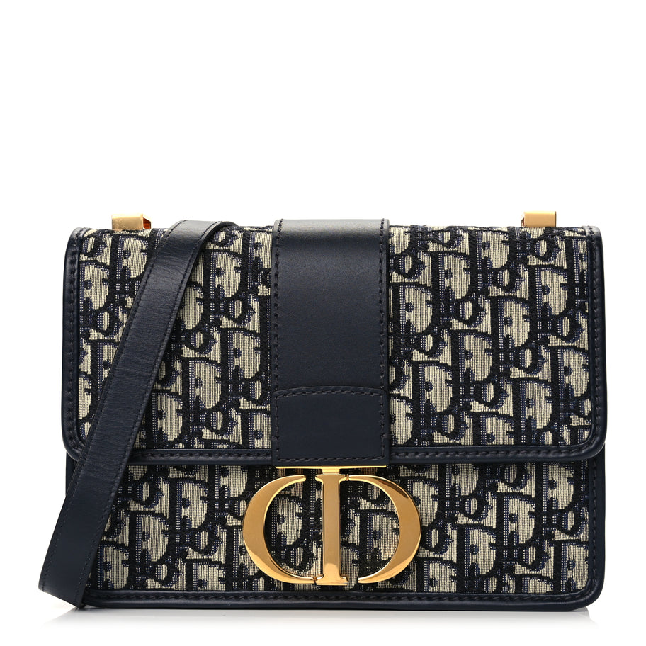 Christian Dior Oblique 30 Montaigne Flap Bag Blue Image 1