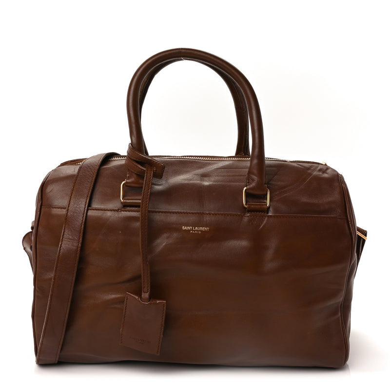  Saint Laurent Calfskin Classic Duffle 6 Havane