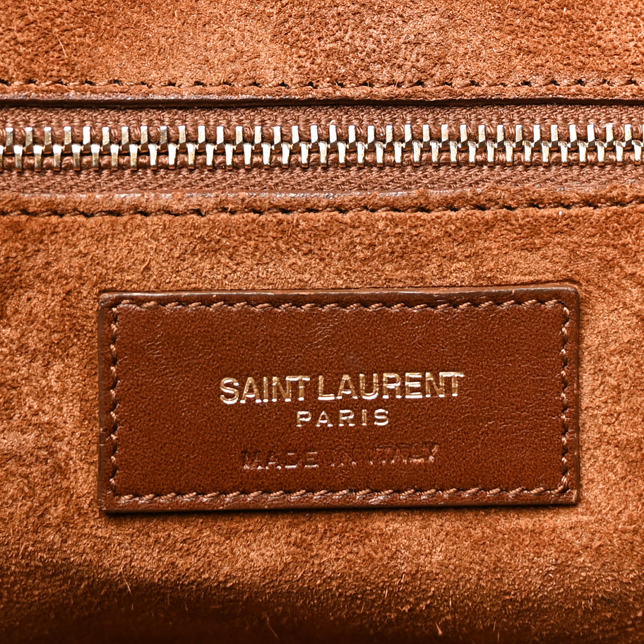 Saint Laurent Calfskin Classic Duffle 6 Havane Image 5