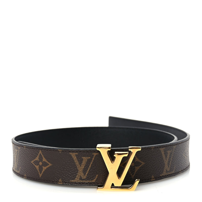  Louis Vuitton Calfskin Monogram 30mm LV Iconic Reversible Belt 75 30 Black